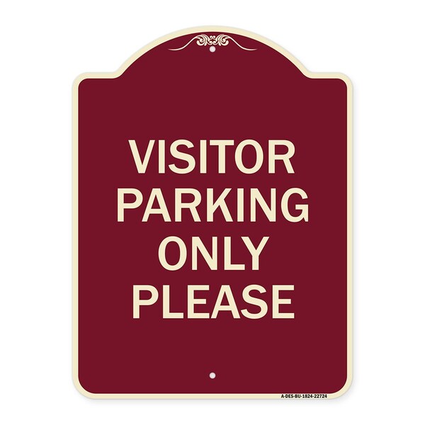 Signmission Visitor Parking Visitor Parking Please Heavy-Gauge Aluminum Sign, 24" x 18", BU-1824-22724 A-DES-BU-1824-22724 - main